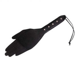 Хлопалка черная в форме ладони с жесткой рукоятью