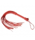 Плеть-флоггер гладкий из кожи с жесткой рукоятью общей длиной 40 см, цвет красный