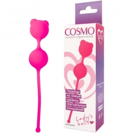 Силиконовые шарики для тренировки интимных мышц от компании Cosmo, цвет розовый