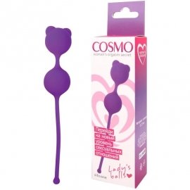 Шарики вагинальные на силиконовой сцепке от компании Cosmo, цвет фиолетовый