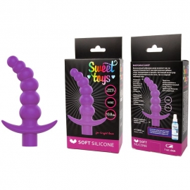 Вибрирующая анальная елочка с ограничителем от компании Sweet Toys, цвет фиолетовый