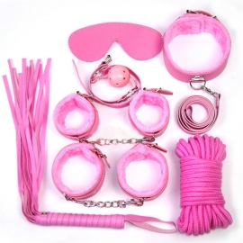 Большой эротический набор БДСМ,  розовый
