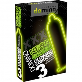 Презервативы DOMINO NEON GREEN светящиеся в темноте, Domino 3 шт.