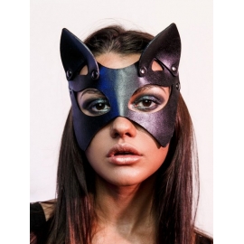 Черная маска " кошка " из искусственной кожи
