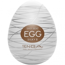 Мужской ручной мини-мастурбатор Tenga Egg «Silky II», цвет белый