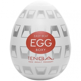 Мужской ручной мини-мастурбатор Tenga Egg «Boxy», цвет белый