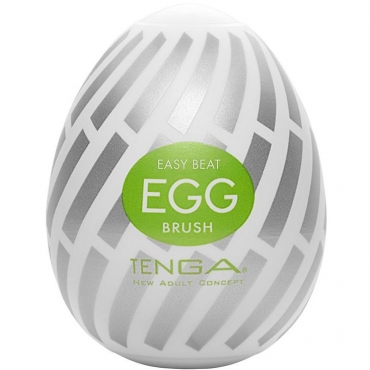 Мужской ручной мини-мастурбатор Tenga Egg «Brush», цвет белый