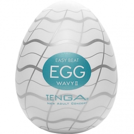 Мужской ручной мини-мастурбатор Tenga Egg «Wavy II», цвет белый