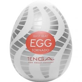 Мужской ручной мини-мастурбатор Tenga Egg «Tornado», цвет белый