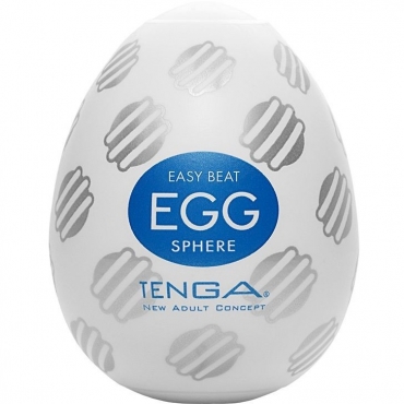 Мужской ручной мини-мастурбатор Tenga Egg «Sphere», цвет белый