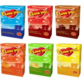 Презервативы «I Love you», упаковка 12 штук, с ароматом клубники