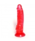 Фаллоимитатор гелевый на присоске с шипами на основании Джага-Джага «№10», длина 17 см, цвет красный