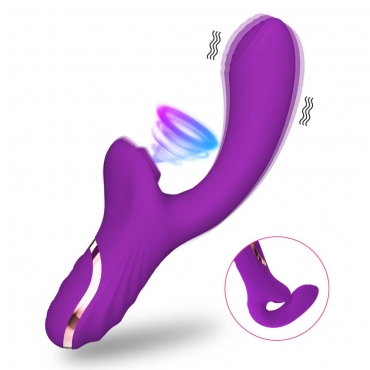 Вибромассажер с вакуумно-волновой клиторальной стимуляцией , фиолетовый