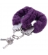 Металлические наручники с мехом, цвет фиолетовый